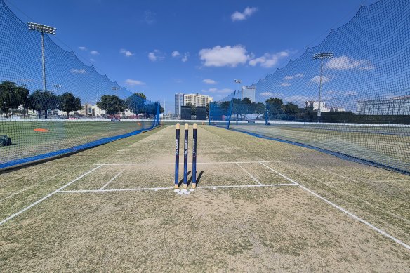 Australia’s training facility at the ICC Academy in Dubai. 
