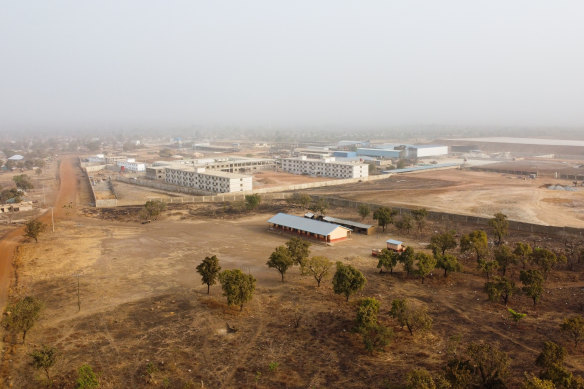 Aerial view of the Earl Mining facility in the Gban community. 