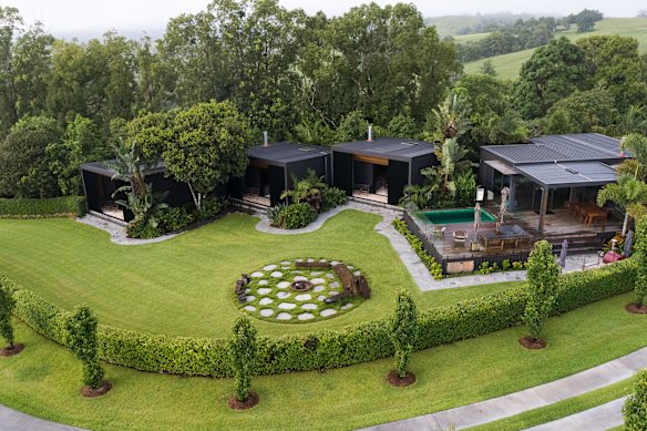 Amaroo Bangalow’s cabins extend from the central pavilion.