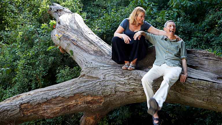 Tracy Chevalier and Jon Drori. "Young people will see Jon and yell, ‘Hey, plant guy!’ ‘Seed guy!’ which makes him happy," says Tracy.
