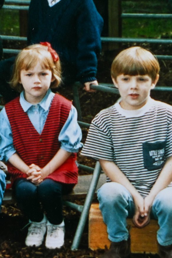 Alex Garde and Toby Jedwab in their kindergarten photo from 1995. 