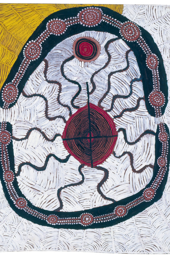 Art by leading Aboriginal artist Eric Braedon Mbitjana