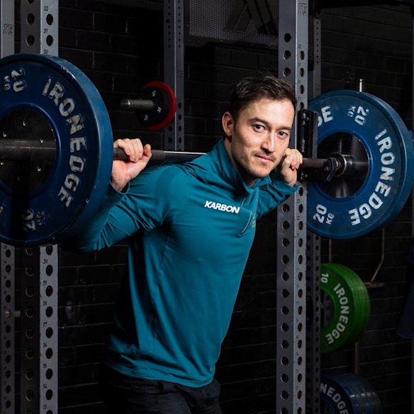 Timmings doing some weight training in Artarmon. 