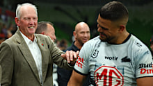 Wayne Bennett and Latrell Mitchell.