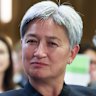 Foreign Minister Penny Wong at the prime minister’s address to the National Press Club on Wednesday.