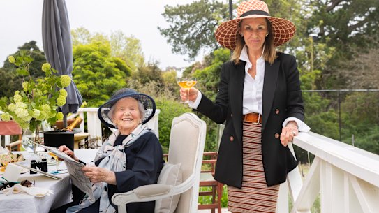 Catriona Redd and her 100yo mother Helen Lamont will be celebrating from home, watching the races on Helen's iPad whilst drinking champagne.