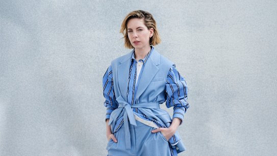 Camilla and Marc vest, shirt and shorts. Tony Bianco shoes. Stylist’s own socks.