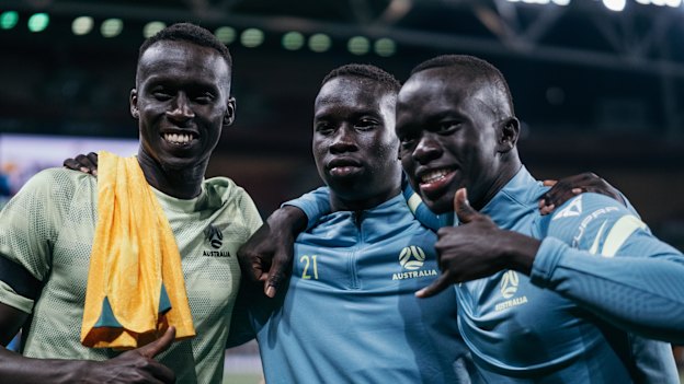 Thomas Deng, Garang Kuol and Awer Mabil are the first Sudanese-Australians to represent the Socceroos at a World Cup.