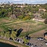 The two fields at Waterfront Drive in Callan Park. One will be converted to an all-weather surface, the other will stay the same.
