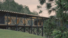 The all-black Bridge at Bundanon: “Black is the colour of shadows, of charcoal, of post-fire landscapes,” says architect Kerstin Thompson. 