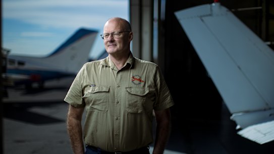 Rob Simpson owner of Simpson Aeroelectrics at Moorabbin Airport. 