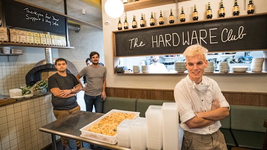 Alex Dekker and some of the food he is making for free for health workers.