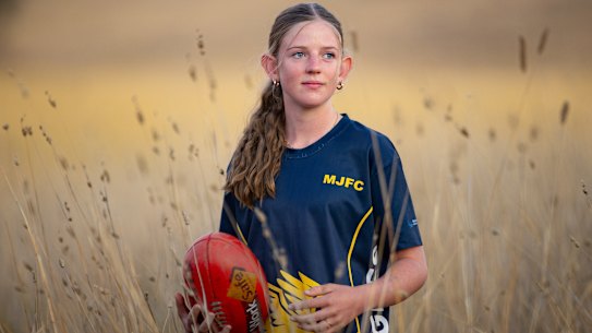 13-year-old Pheobe has been playing Aussie Rules since she was six. 