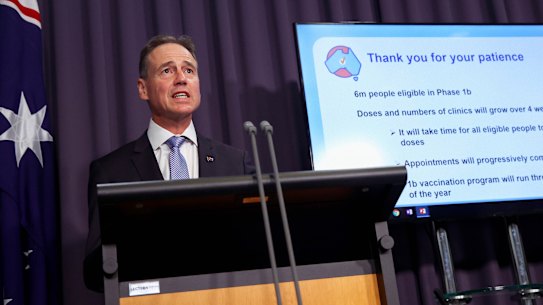 Health Minister Greg Hunt said people should be patient as not everyone could be vaccinated in week one.