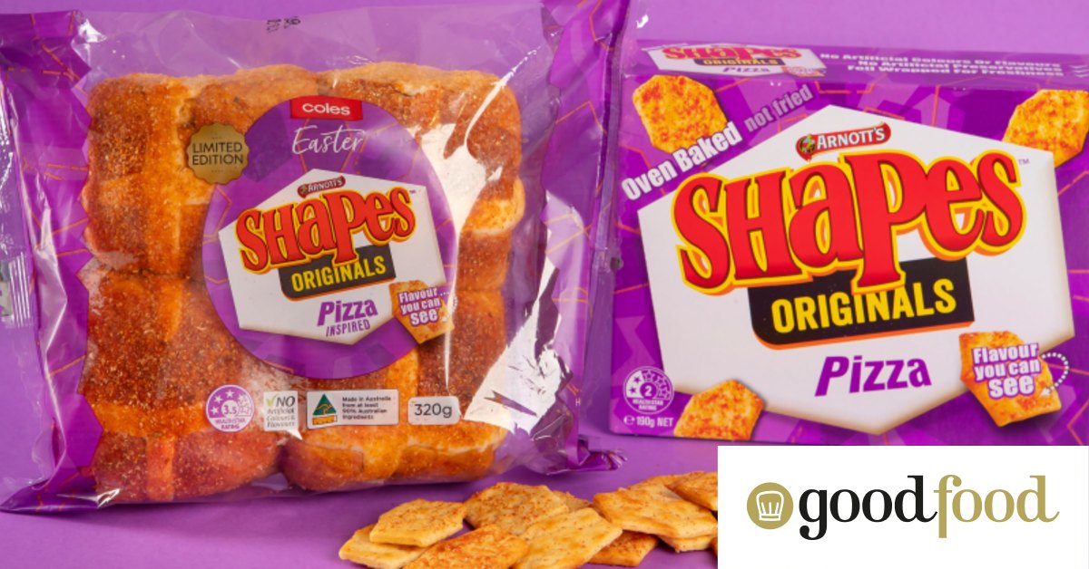 Pizza Shapes, Iced VoVo, Caramilk, Lotus Biscoff Supermarket novelty hot cross bun taste test