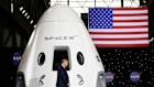 Donald Trump walks to the podium to speak after viewing a SpaceX flight in 2020.