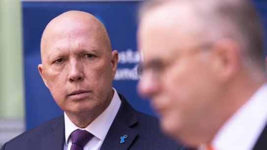 Leader of the Opposition Peter Dutton has Prime Minister Anthony Albanese in his sights.