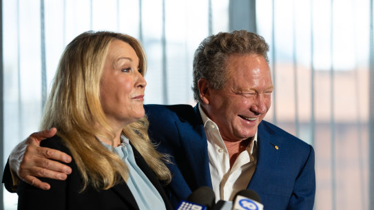 Andrew Forrest and Elizabeth Gaines announce Ms Gaines will step down as chief executive. 