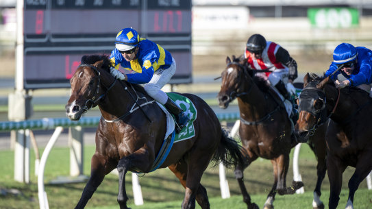 Dawn Passage wins at Doomben on Saturday top secure a place in next Saturday's Stradbroke Handicap.