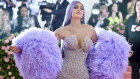 Kylie Jenner wore a Versace custom lilac crystal and mesh gown to the Met Gala.
