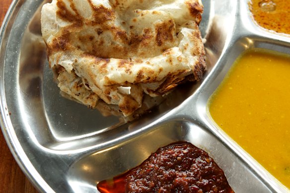Roti canai at Roti Road in Footscray.