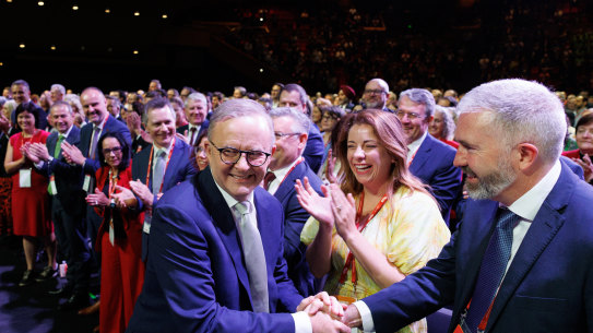 Prime Minister Anthony Albanese at the Labor Party national conference on Thursday.