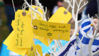 Messages of hope at a ceremony marking the October 7 anniversary.