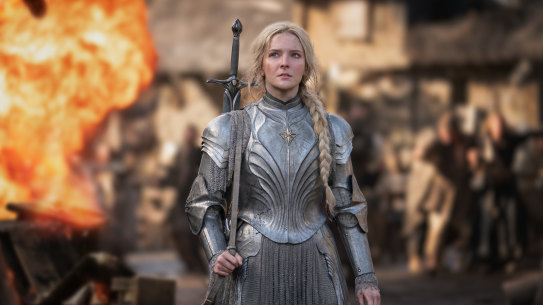 Morfydd Clark as Galadriel in The Rings of Power.