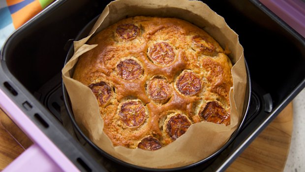 Banana bread cooks beautifully in the air fryer.