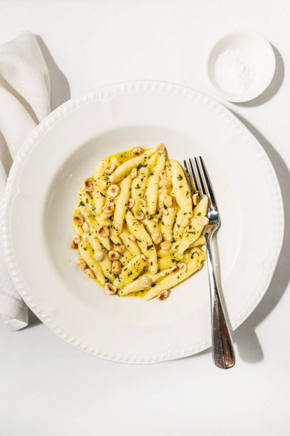 Gnocchi della val varaita with hazelnuts and sage.