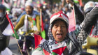 Protesters at a rally in Jakarta, Indonesia in support of Palestinians last month. 