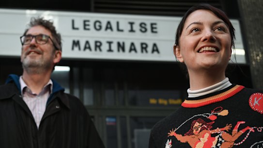 Victorian Legalise Cannabis MPs David Ettershank and Rachel Payne.