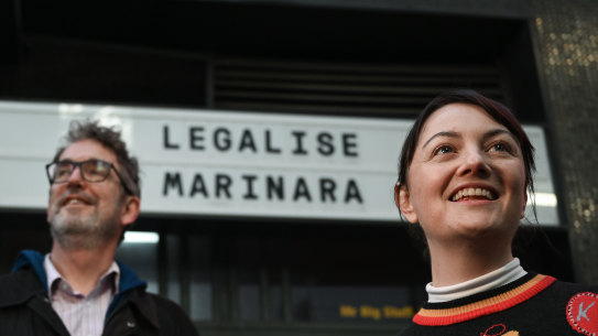 Victorian Legalise Cannabis MPs David Ettershank and Rachel Payne.