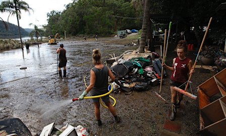 Cleaning up after the big floods in the Hawkesbury Region in March this year.