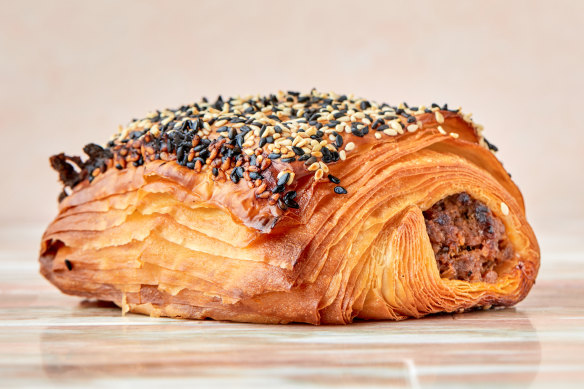 Croissant dough gives the Rollers Bakehouse sausage roll its distinctive flaky pastry.