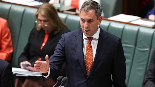 Jim Chalmers in question time on Monday.