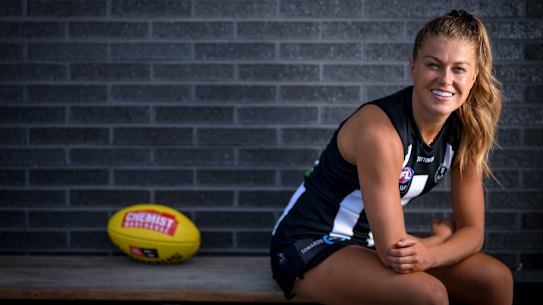 Luck of the Irish: there was interest from all six Melbourne clubs for Sarah Rowe's services before she chose Collingwood.