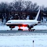 A plane carrying captured Venezuelan President Nicolás Maduro lands at Stewart Air National Guard Base in Newburgh, New York.