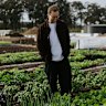 Brendan Pratt at Wayfinder's market garden