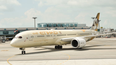 One of the targets: The men were allegedly planning to bomb an Etihad plane.