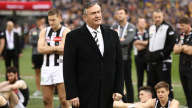 Eddie McGuire laments a flag gone begging, after Collingwood lost the 2018 grand final. 