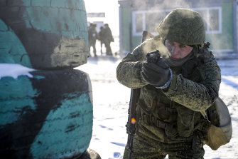 A Russian soldier takes part in military drills. The Ukraine crisis has taken place as the EU debate over its role as a defence actor has intensified.