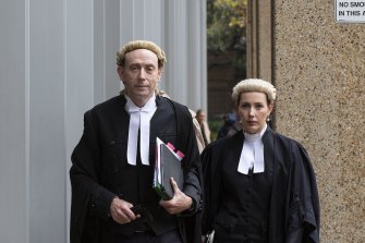 Craig McLachlan’s barristers leave court on Friday.