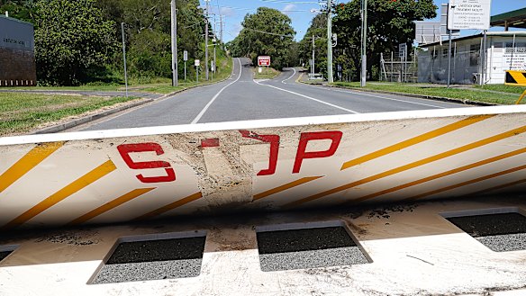 A barrier on Miles Street, Coolangatta on the Gold Coast, 