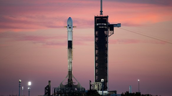 A SpaceX Falcon 9 rocket. There are huge differences in what analysts think the company is worth.