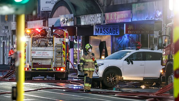 An arson attack on a Richmond tobacco retailer spread to nearly a dozen other shops on Monday morning.