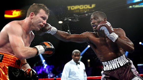Class: Terence Crawford works his jab on the way to victory over Jeff Horn.