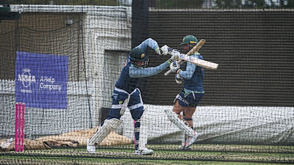 Steve Smith in the nets at the SCG on Saturday.