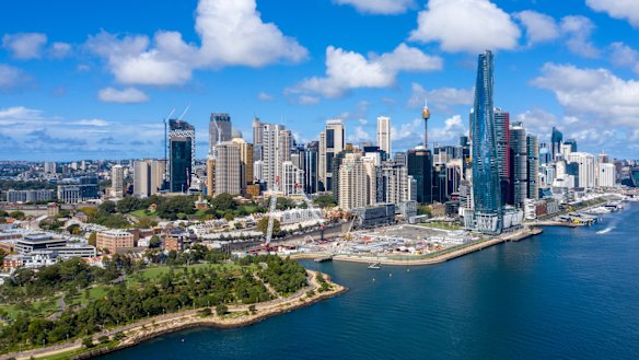 The final piece of the foreshore walkway was opened at Barangroo on Monday.