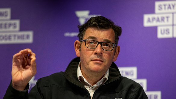 Victorian Premier Daniel Andrews at Sunday's news conference.